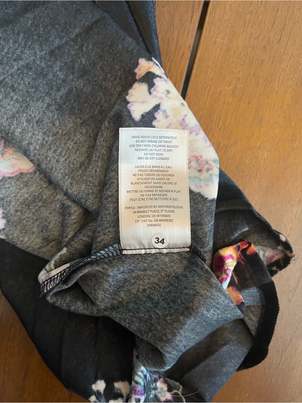 Anthropologie Maeve Velvet Black Pleated Midi Skirt with Floral Clusters - Picture 8 of 8